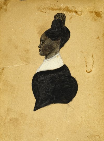 Disegno silhouette di una giovane donna, c. 1840-1850 da American School